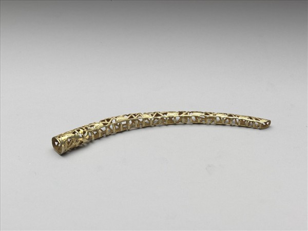 銅鎏金鏤空福壽冰梅紋指甲套