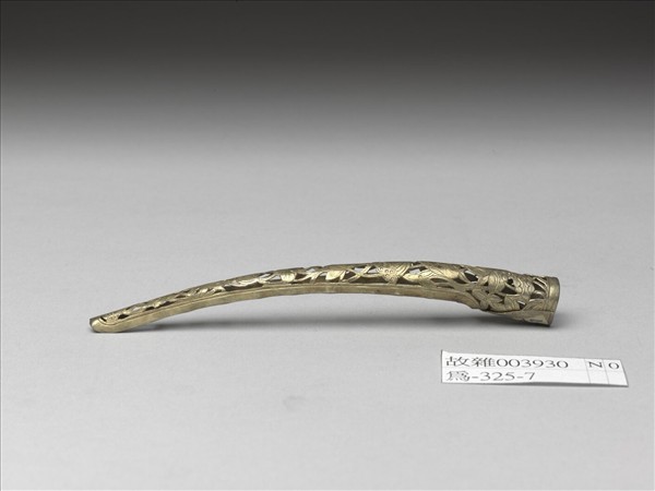 銀鎏金鏤空荷花紋指甲套