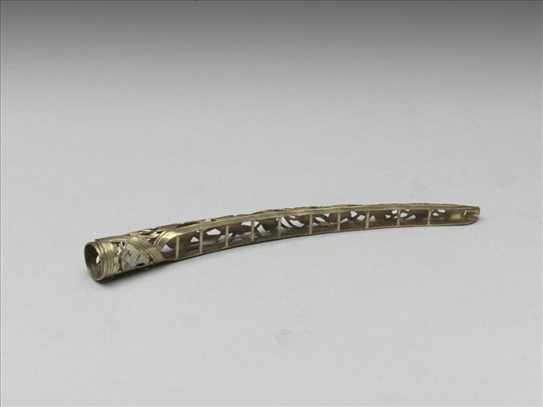 銀鎏金鏤空荷花紋指甲套