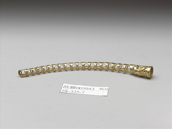 銅鍍金鏤空福壽錢紋指甲套