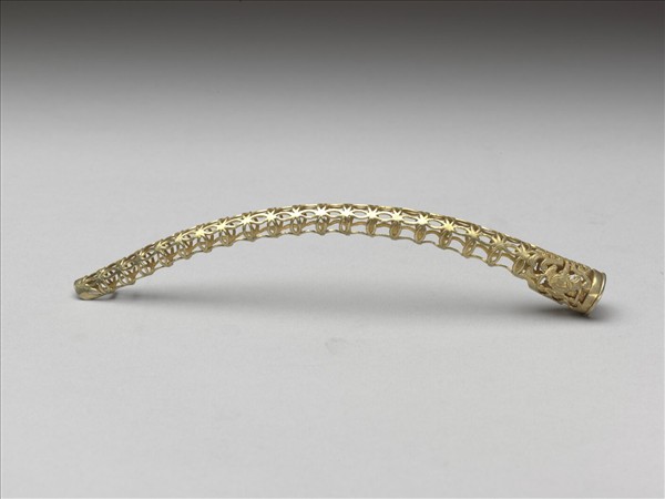 銅鍍金鏤空福壽錢紋指甲套