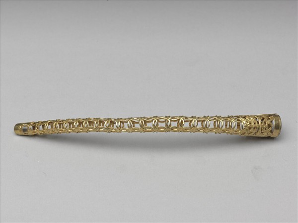 銅鍍金鏤空福壽錢紋指甲套