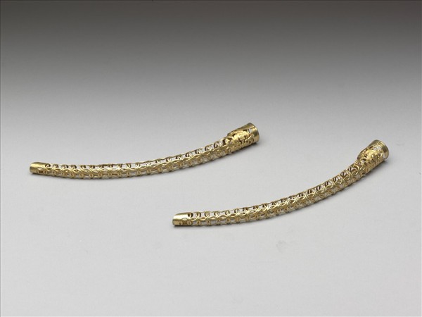 銅鍍金鏤空福壽錢紋指甲套