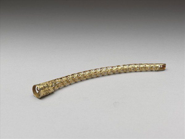 銅鍍金鏤空福壽錢紋指甲套