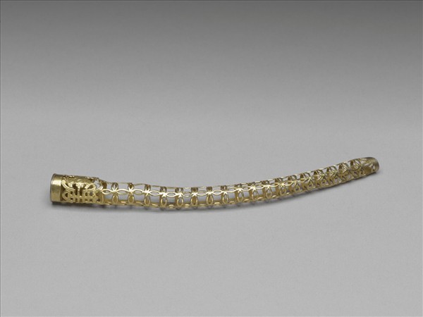 銅鍍金鏤空蝠壽紋指甲套