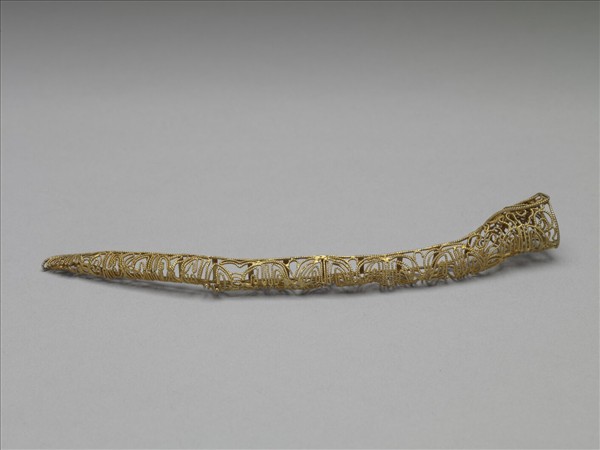 銅鍍金纍絲壽字紋指甲套