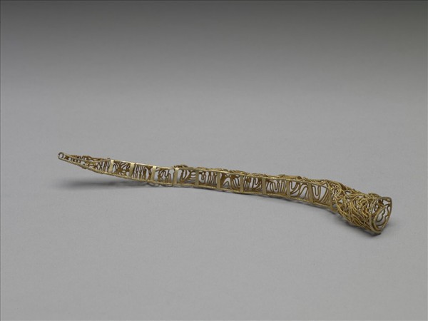 銅鍍金纍絲壽字紋指甲套