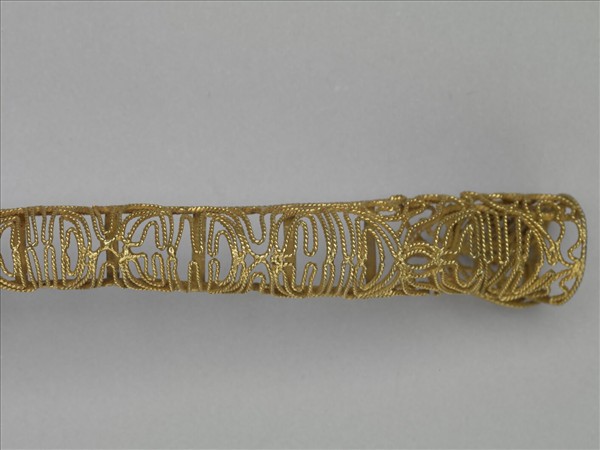 銅鍍金纍絲壽字紋指甲套