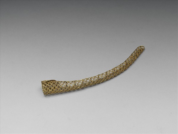 銅鍍金纍絲錢紋指甲套