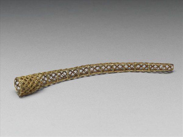 銅鍍金纍絲錢紋指甲套