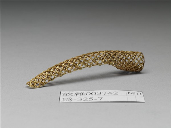 銅鍍金纍絲錢紋指甲套