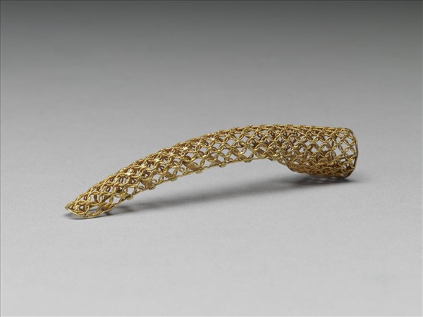 銅鍍金纍絲錢紋指甲套