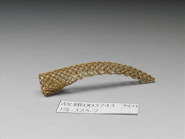 銅鍍金纍絲錢紋指甲套