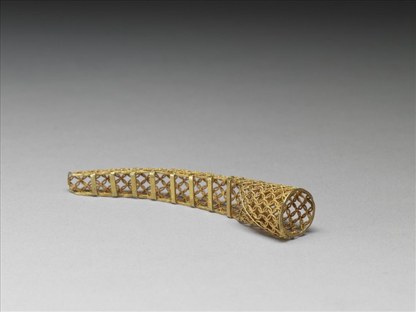 銅鍍金纍絲錢紋指甲套