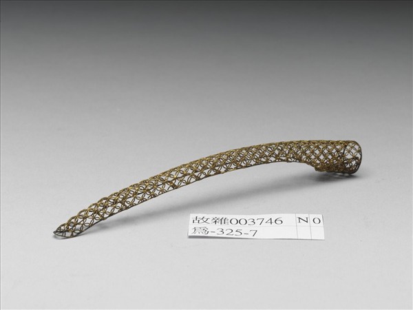 銅鍍金纍絲錢紋指甲套