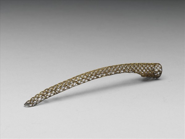 銅鍍金纍絲錢紋指甲套