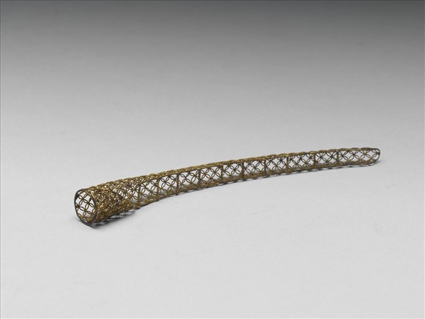 銅鍍金纍絲錢紋指甲套