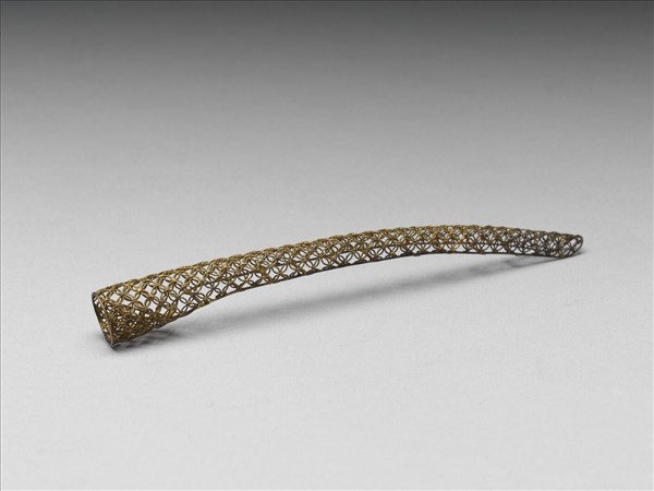 銅鍍金纍絲錢紋指甲套