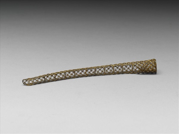 銅鍍金纍絲錢紋指甲套