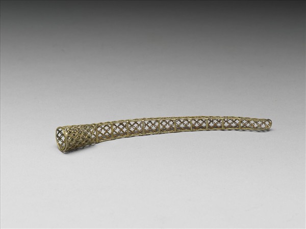 銅鍍金纍絲錢紋指甲套