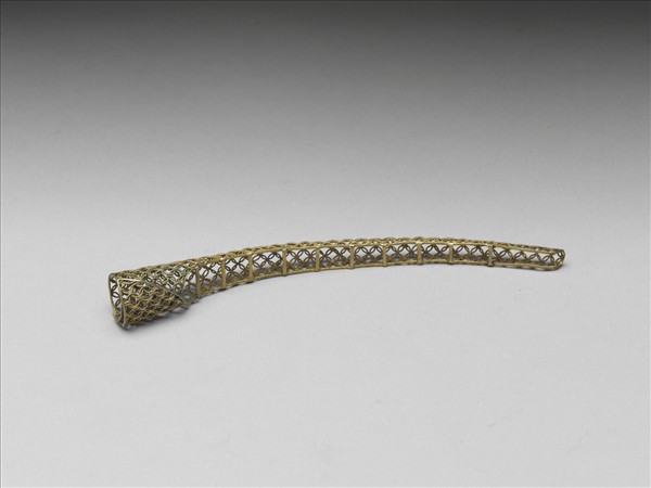 銅鍍金纍絲錢紋指甲套