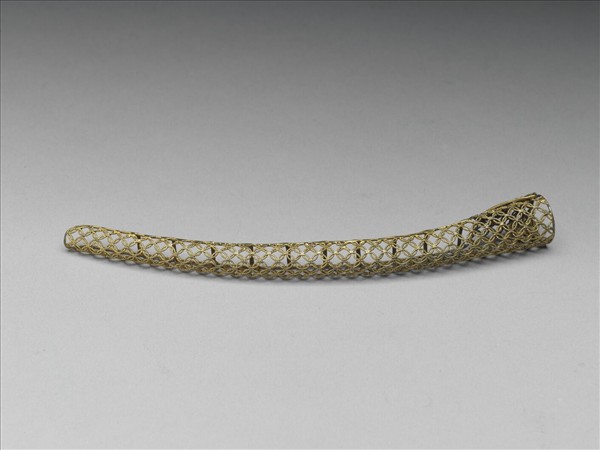 銅鍍金纍絲錢紋指甲套