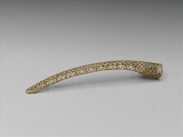 銅鍍金纍絲錢紋指甲套