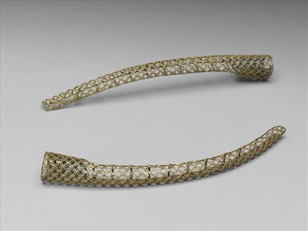 銅鍍金纍絲錢紋指甲套