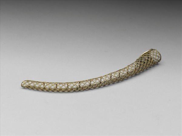 銅鍍金纍絲錢紋指甲套