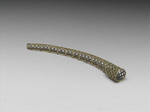 銅鍍金纍絲錢紋指甲套