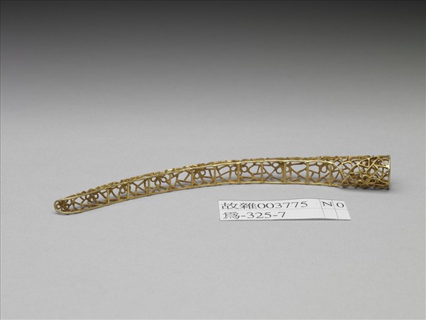 銅鍍金纍絲冰梅紋指甲套