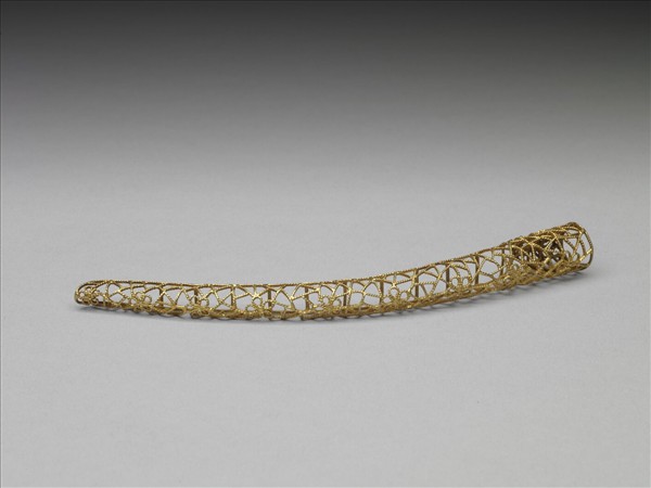 銅鍍金纍絲冰梅紋指甲套