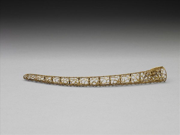 銅鍍金纍絲冰梅紋指甲套