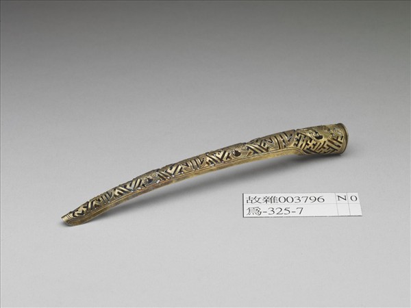 銅鍍金鏤空福壽萬年指甲套