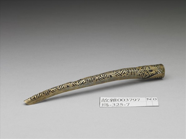 銅鍍金鏤空福壽萬年指甲套