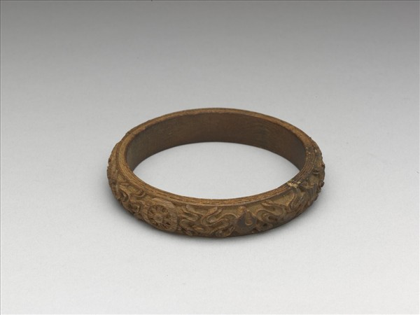 茄楠木雕八寶鐲