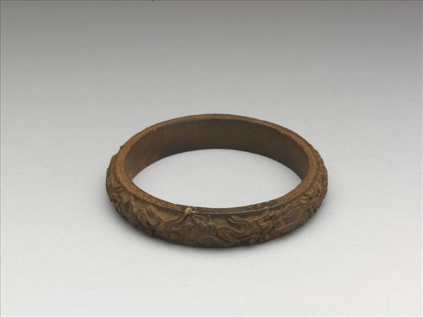 茄楠木雕八寶鐲