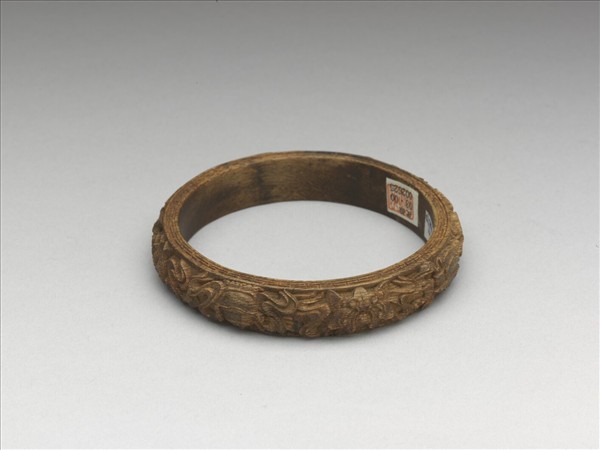 茄楠木雕八寶鐲