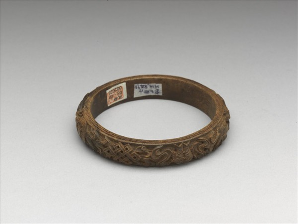 茄楠木雕八寶鐲