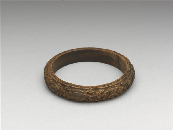 茄楠木雕八寶鐲