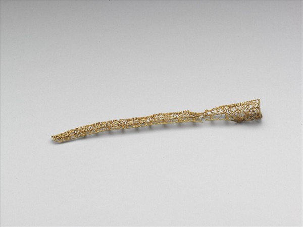 銅鍍金纍絲壽字紋指甲套