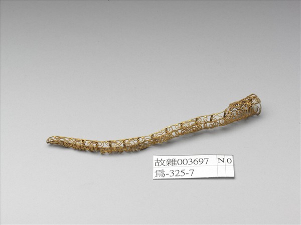 銅鍍金纍絲壽字紋指甲套