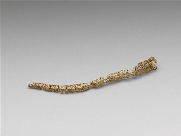 銅鍍金纍絲壽字紋指甲套