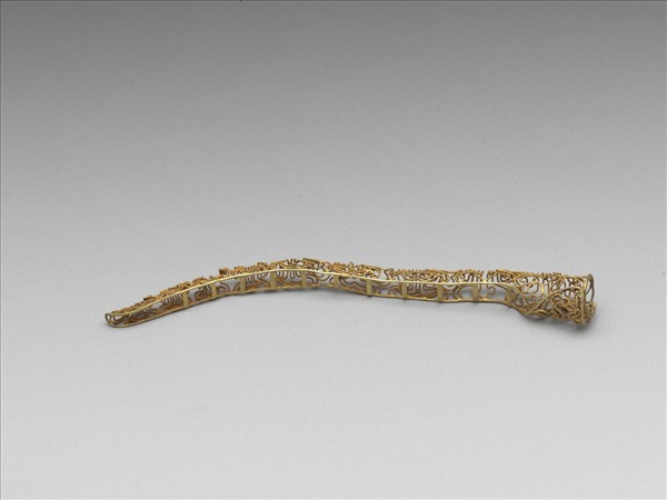 銅鍍金纍絲壽字紋指甲套