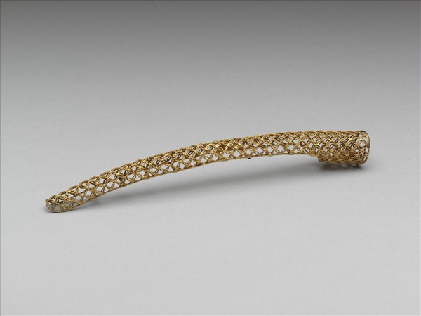 銅鍍金纍絲錢紋指甲套