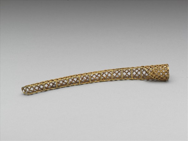 銅鍍金纍絲錢紋指甲套