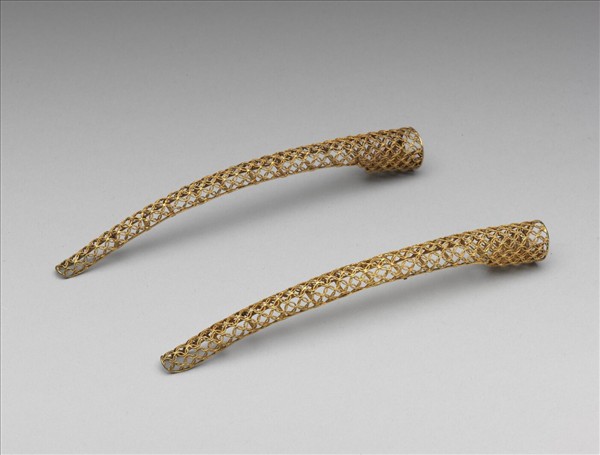 銅鍍金纍絲錢紋指甲套