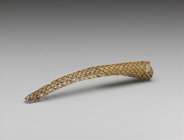 銅鍍金纍絲錢紋指甲套