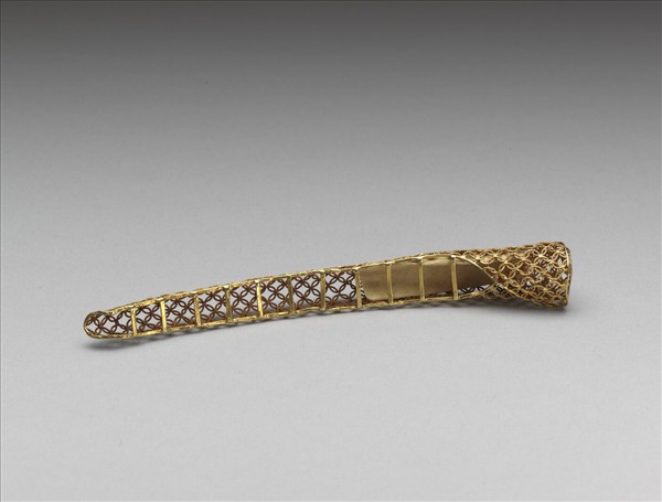 銅鍍金纍絲錢紋指甲套