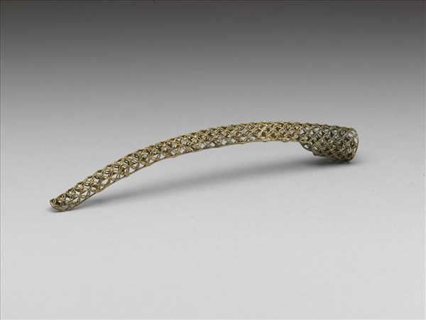 銅鍍金纍絲錢紋指甲套